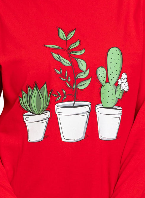 Racing Red Printed Long - Sleeve Design 9 - Khotwh